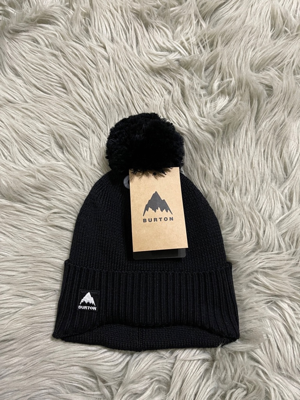 Burton Kids Black Knit Pom Beanie